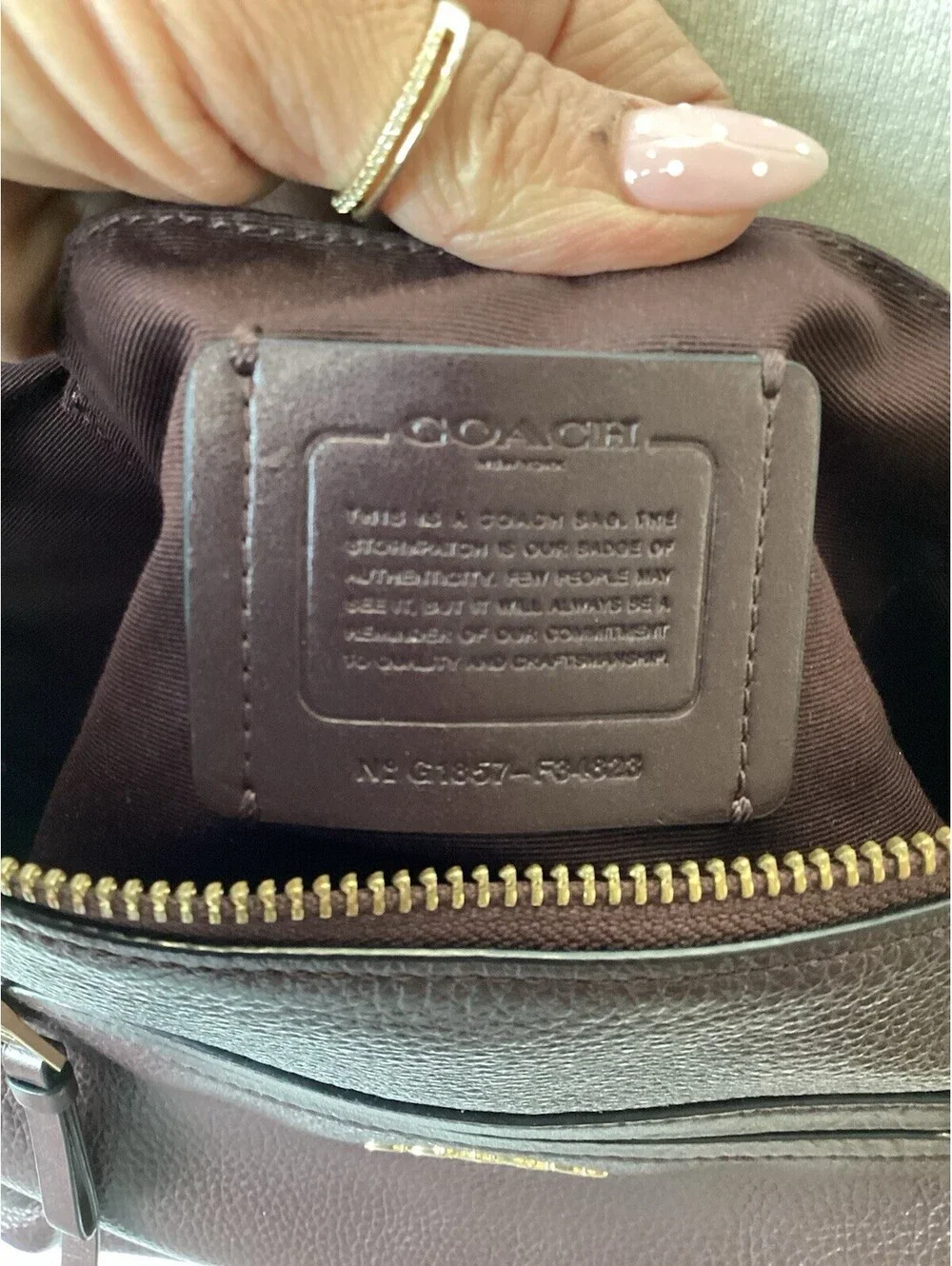 Coach Mae File Brown Pebbled Crossbody Bag Gold Hardware Detachable Strap